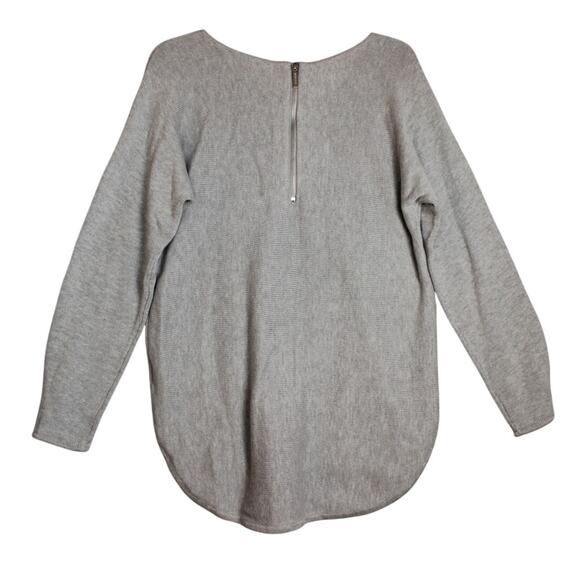 Michael Kors Pearl Heather Tunic Sweater NWT Size Medium Silver Back Zipper - Picture 2 of 8